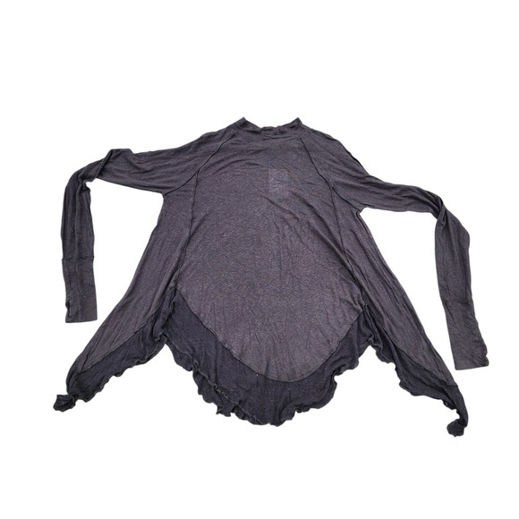 Free People Tops - Free People We The Free Lace Hem Long Sleeve Top Black XS NWT